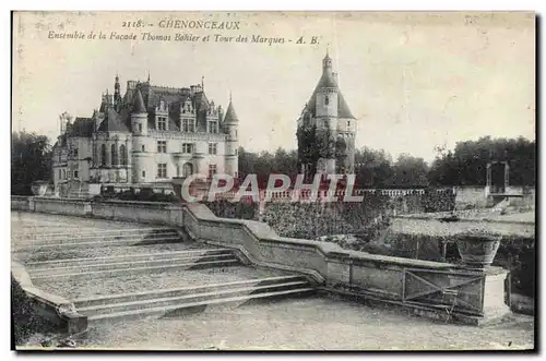 Ansichtskarte AK Chenonceaux Ensemble de la facade Thomas Bohier et Tour des Marques