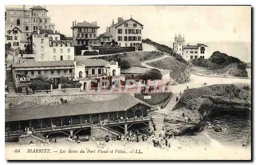 Ansichtskarte AK Biarritz Les Bains du Port Vieux et villas