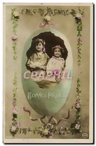 Cartes postales Fantaisie Enfants Bonnes Paques