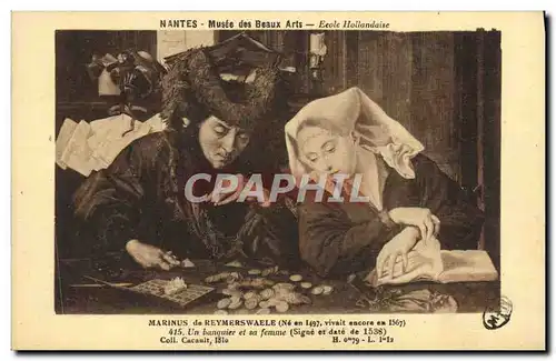 Cartes postales Nantes Musee Des Beaux Arts Marinus de Reymerswaele Un banquier et sa femme