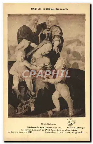 Cartes postales Nantes Musee Des Beaux Arts Girolamo Genga La vierge L&#39enfant le petit Saint Jean et deux sai