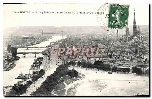 Cartes postales Rouen Vue Generale Prise de la Cote Sainte Catherine