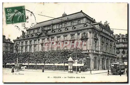 Cartes postales Rouen Le Theatre des Arts Tramway