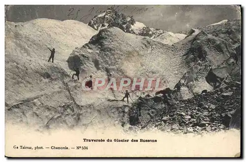 Ansichtskarte AK Traversee du Glacier des Bossons Alpinisme