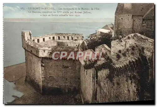 Cartes postales Le Mont St Michel Les remparts et le bastion de l'Est
