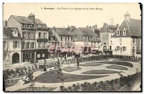 Cartes postales Bourges La Poste et le Square de la Place Berry