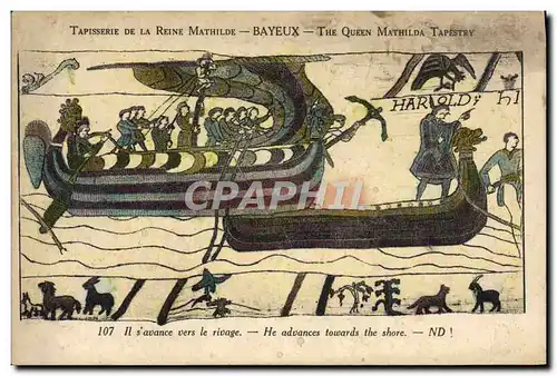 Cartes postales Tapisserie de la Reine Mathilde Bayeux Il savance vers le rivage