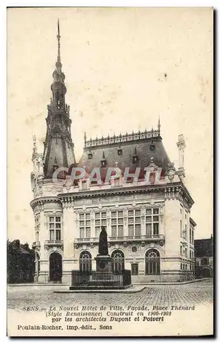 Cartes postales Sens Le nouvel Hotel de Ville Facade Place Thenard