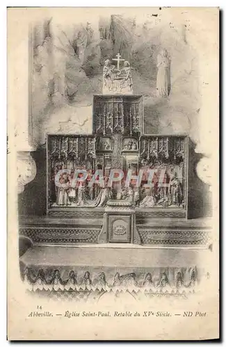 Cartes postales Abbeville L&#39Eglise Saint Paul Retable