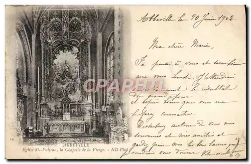 Cartes postales Abbeville L'Eglise Saint Vulfran la chapelle de la vierge