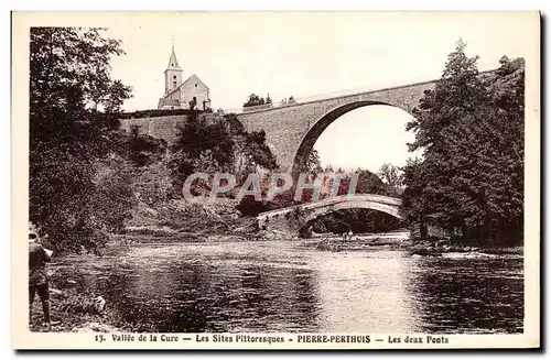 Cartes postales Vallee de la Cure Les Sites Pittoresques Pierre Perthois Les deux ponts