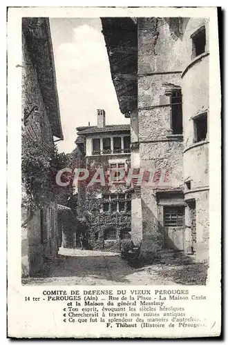 Ansichtskarte AK Perouges Rue de la Place La Maison Cazin et la maison du general Messimy