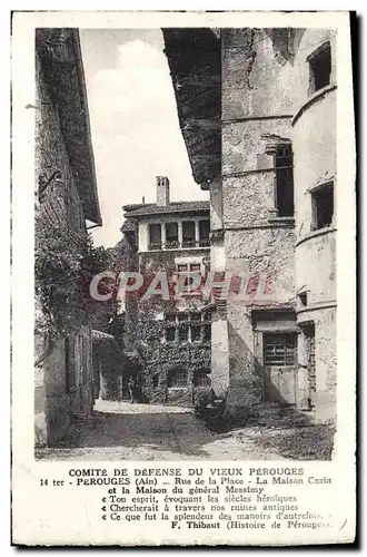 Cartes postales Perouges Rue de la Place La Maison Cazin et la maison du general Messimy