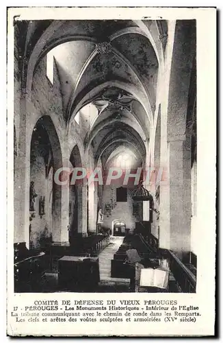 Ansichtskarte AK Perouges Comite de Defense du Vieux Perouges Interieur de l&#39eglise