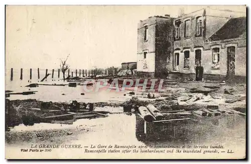 Cartes postales La Grande Guerre La Gare de Ramscapelle Militaria