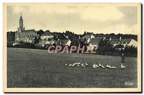 Cartes postales Chateauneuf sur Cher Vue Generale et la Basilique