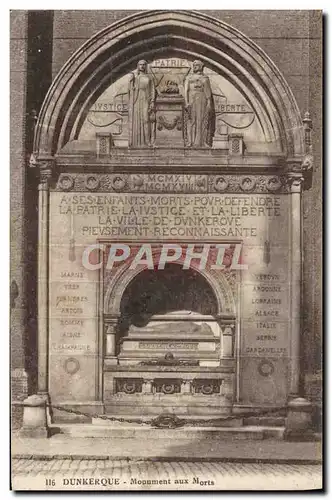 Cartes postales Dunkerque Monument aux Morts Militaria