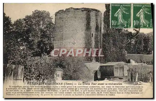 Cartes postales Villeneuve sur Yonne La Grosse Tour avant sa restauration