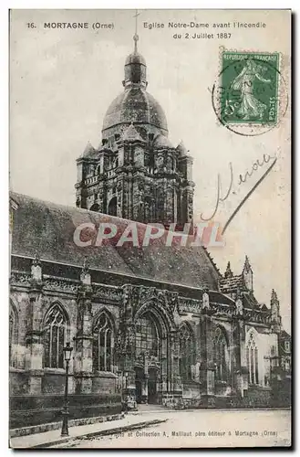Ansichtskarte AK Mortagne Eglise Notre Dame avant l&#39incendie