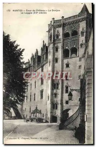 Ansichtskarte AK Nantes Cour Du Chateau Le donjon La loggia