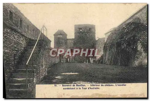 Ansichtskarte AK Souvenir De Bouillon Interieur Du Chateau L&#39Escaller conduisant a la Tour d&#39Autriche