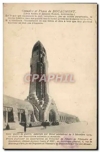 Cartes postales Ossuaire Et Phare De Douaumont