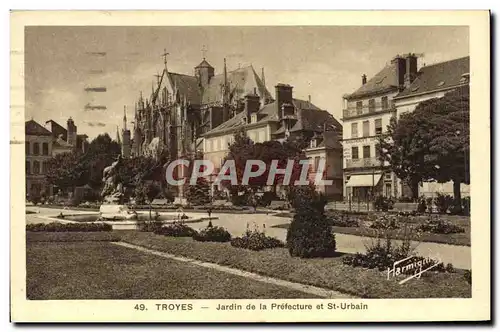 Cartes postales Troyes Jardin De La Prefecture Et St Urbain