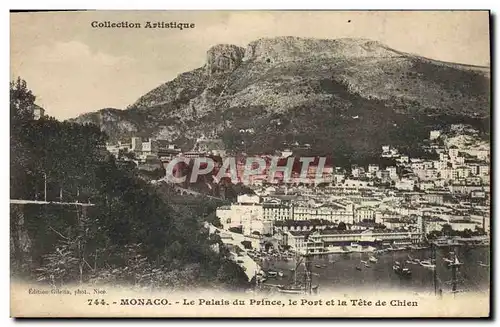 Cartes postales Monaco Le Palais Du Prince Le Port Et La Tete De Chien