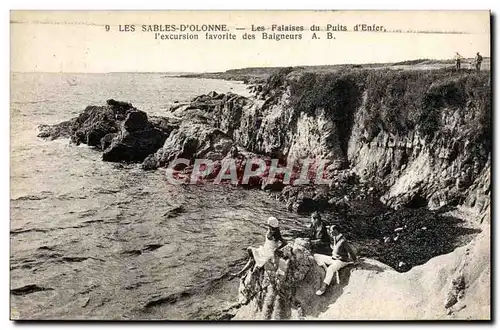 Cartes postales Les Sables D'Olonne Les Falaises Du Puits D'Enter l'excursion favorite des baigneurs