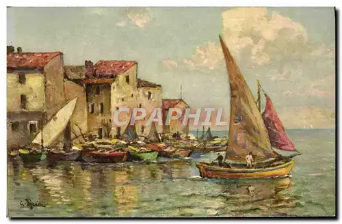 Cartes postales Peinture Bateau