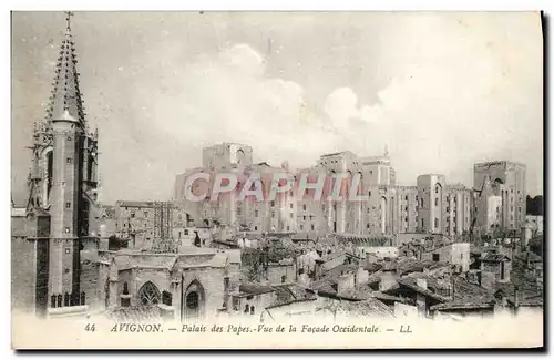 Cartes postales Avignon Palais Des Papes Vue De La Fecade Occidentale