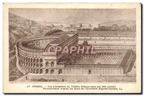 Ansichtskarte AK Orange Vue D&#39Ensemble Du Theatre Antique Dans Son Etat Primitif