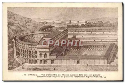 Cartes postales Orange Vue D&#39Ensemble Du Theatre Antique Dans Son Etat Primitif