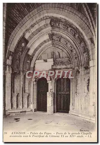 Cartes postales Avignon Palais Dres Papes Porte de la grande chapelle