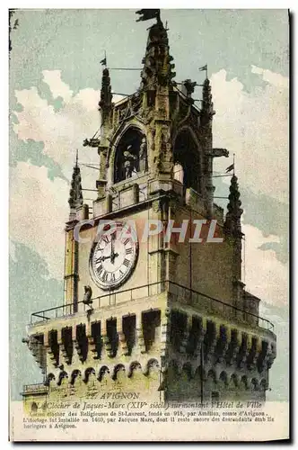 Cartes postales Avignon Le Clocher De Jaques Marc surmontant l'hotel de vlle