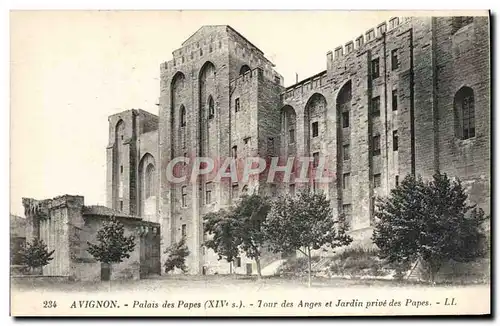 Cartes postales Avignon Palais Des Papes Tour des anges et jardin prive des papes