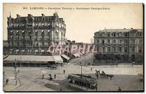 Ansichtskarte AK Limoges Carreiour Tourny Boulevard Georges Perin Tramway