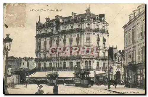 Cartes postales Limoges Ceutral Hotel Tramway