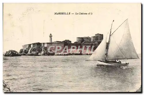 Cartes postales Marseille Le Chateau d&#39If Bateau