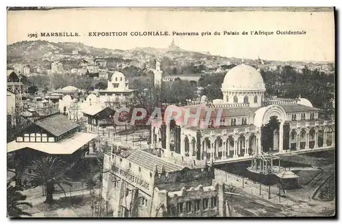 Cartes postales Marseille Exposition Coloniale Panorama pris du Palais de l&#39Afrique Occidentale