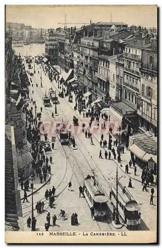 Cartes postales Marseille La Canebiere Tramway