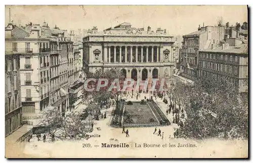 Ansichtskarte AK Marseille La Bourse et les Jardins