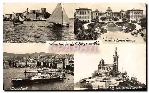 Cartes postales moderne Marseille Chateau d&#39If Vieux port Palais Longchamp ND de la Garde