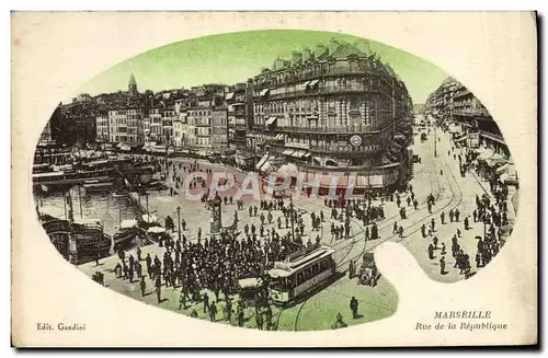 Cartes postales Marseille Rue de la Republique Tramway