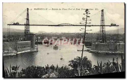 Ansichtskarte AK Marseille Entree du Vieux Port et Pont Transbordeur