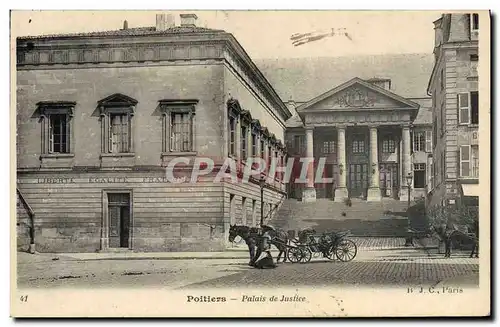 Ansichtskarte AK Poitiers Palais de Justice Attelage Cheval