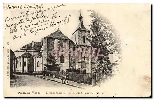 Cartes postales Poitiers L&#39eglise Saint Hilaire le Grand facade laterale nord