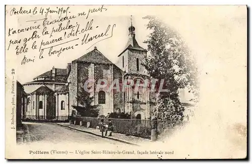 Cartes postales Poitiers L'eglise Saint Hilaire le Grand facade laterale nord