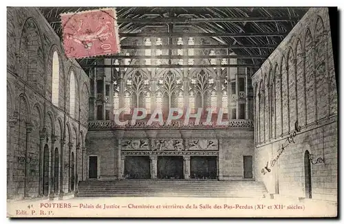 Ansichtskarte AK Poitiers Palais de Justice Cheminee et verrieres de la Salle des Pas Perdus