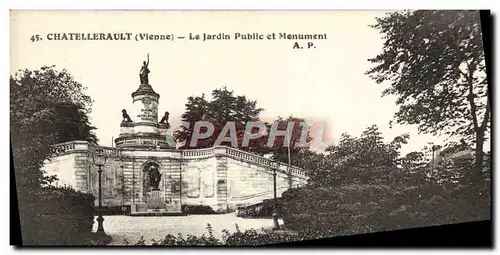 Cartes postales Chatellerault Le Jardin Public et Monument